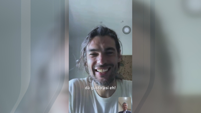 Oliver Laxe na videochamada con Alfonso Rueda