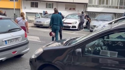 Un momento do incidente, captada por unha testemuña