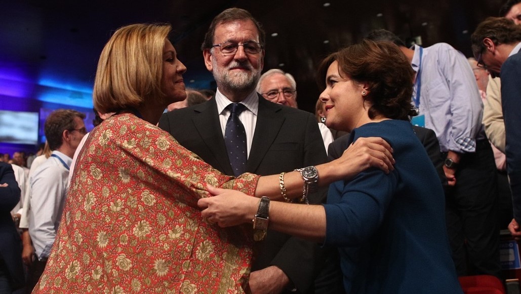 Rajoy, Cospedal e Sáenz de Santamaría, que declararán como testemuñas, nunha imaxe de arquivo (Eduardo Parra / Europa Press)