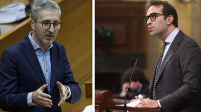 O novo ministro Arcadi España e o vicepresidente primeiro Carlos Cuerpo (Europa Press)