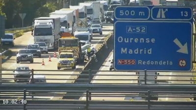 Retención na A-55, á altura de Mos, este venres