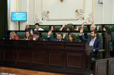 Grupo socialista nun pleno da Deputación de Pontevedra. Europa Presss/Arquivo