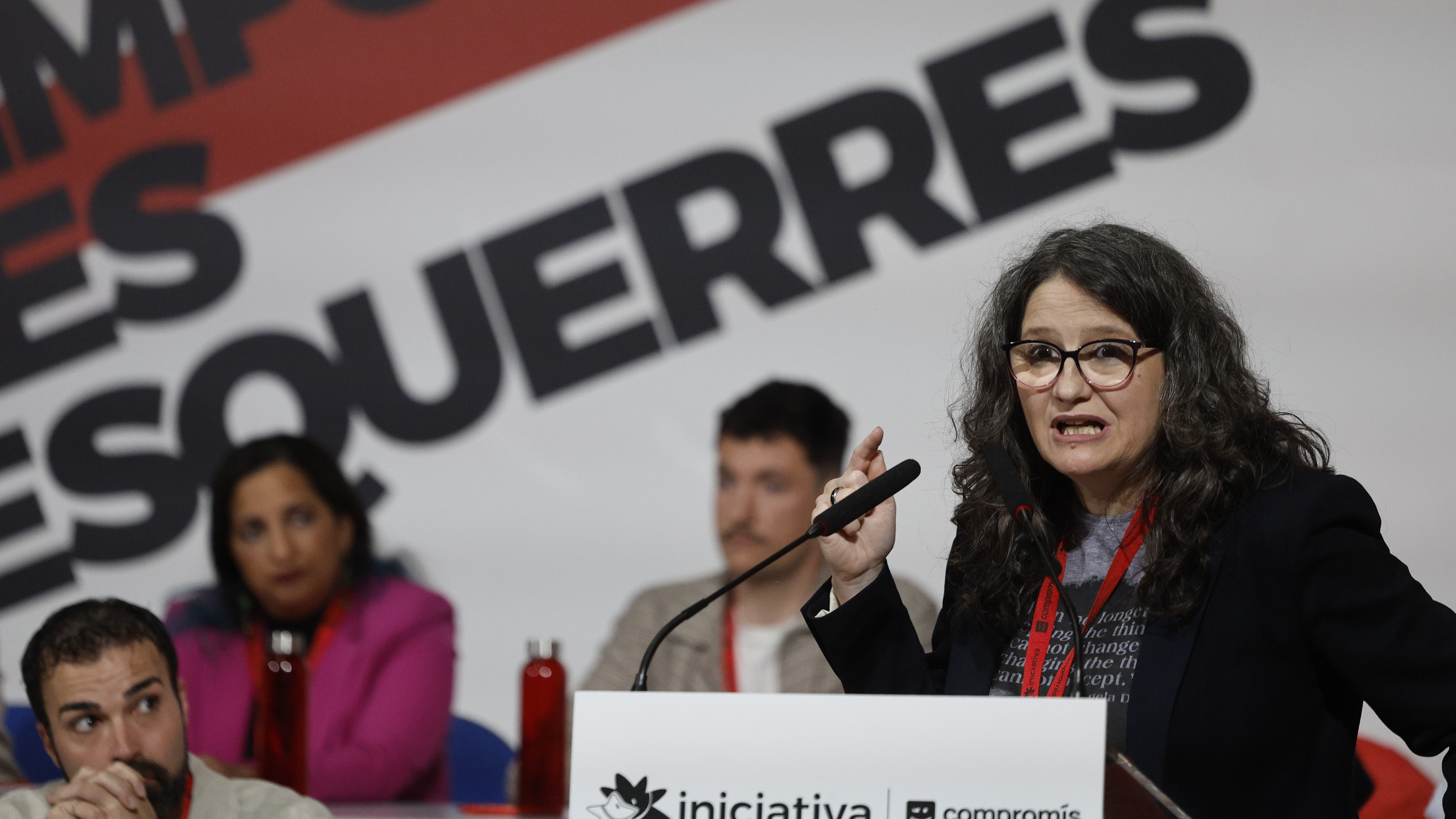 Mónica Oltra durante a súa intervención no sétimo congreso ordinario de Iniciativa. EFE/ Kai Forsterling