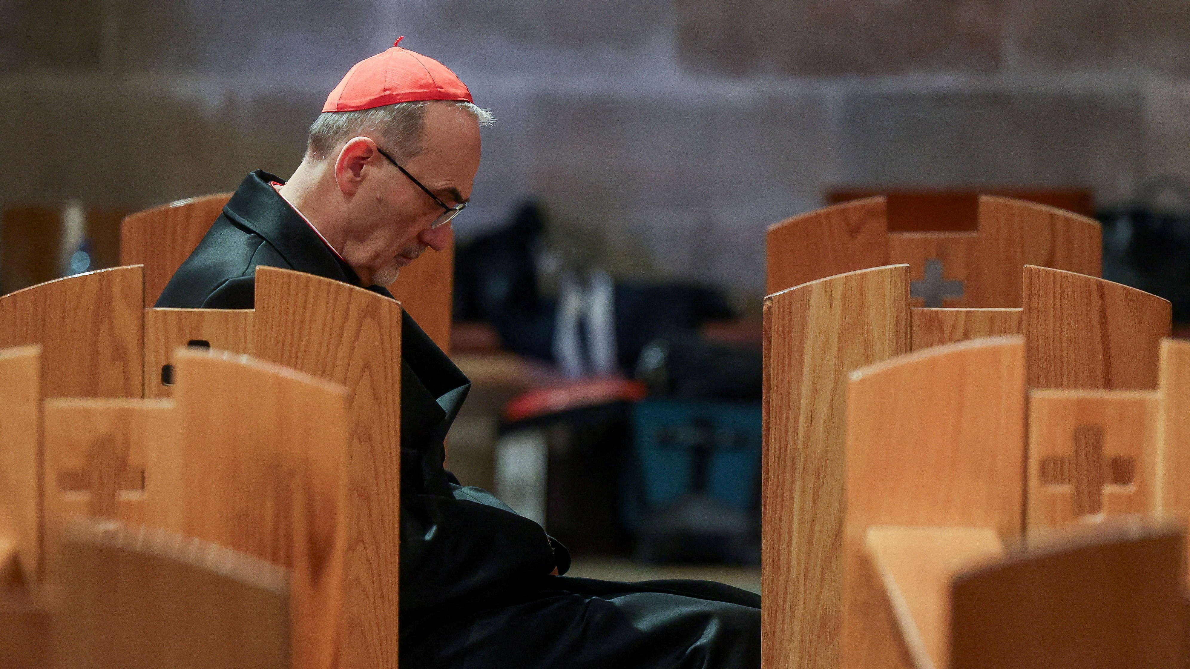 O cardeal Pizzaballa en Xerusalén este domingo. REUTERS/Ammar Awad/Pool