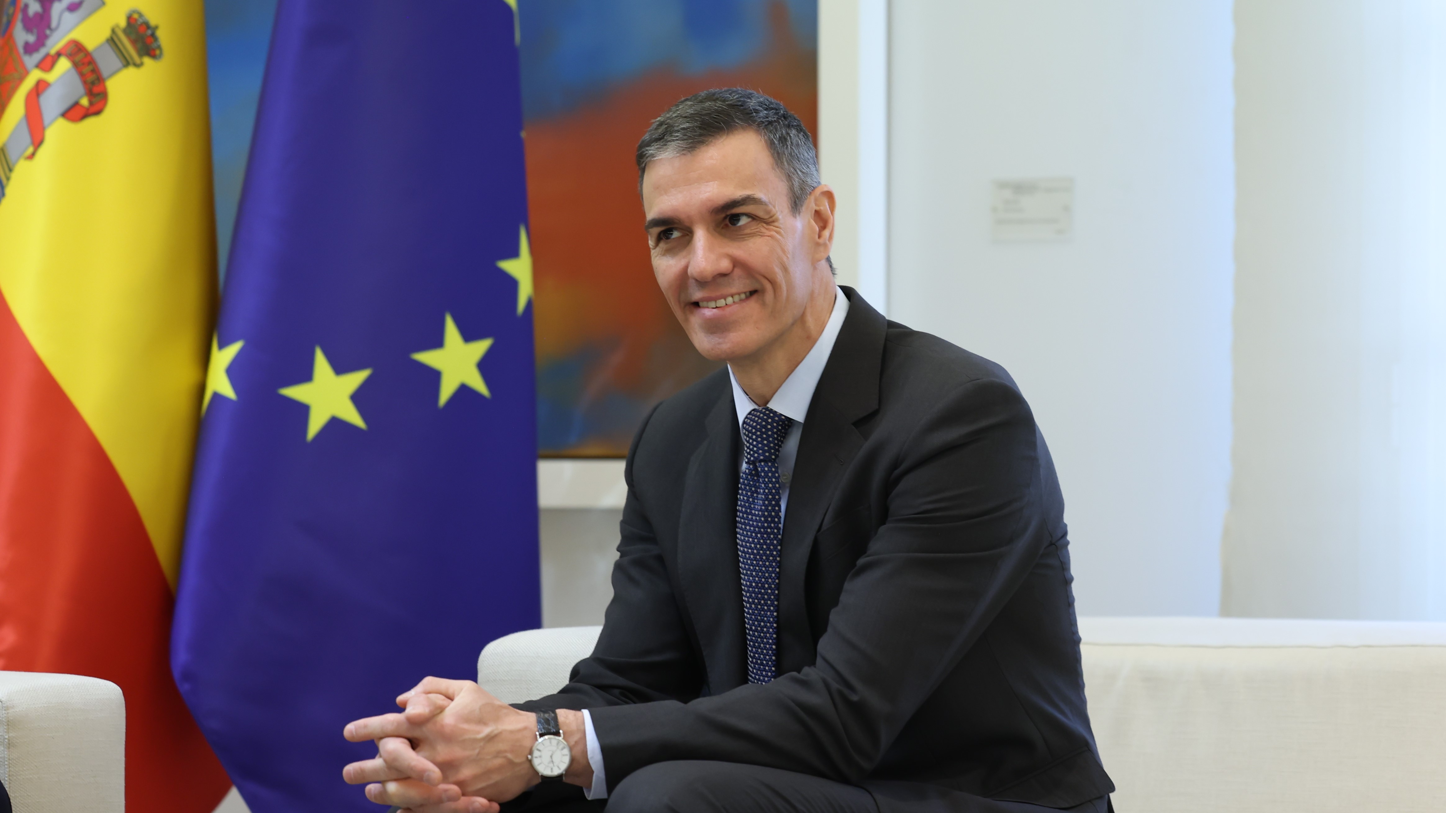 Pedro Sánchez, este xoves na Moncloa. EFE/ Kiko Huesca