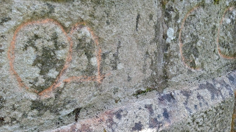 Detalle das pintadas realizadas no Mosteiro de Carboeiro (Foto: concello de Silleda)