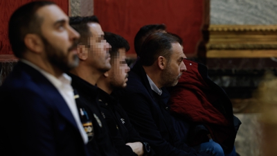 O exministro Jose Luis Ábalos e o empresario Víctor de Aldama durante a audiencia preliminar celebrada no Tribunal Supremo