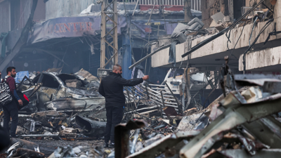 Estragos provocados p0los ataques de Israel no Líbano (REUTERS/Yara Nardi)