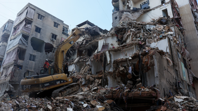 Suburbios do sur de Beirut tralos bombardeos de Israel. REUTERS/Mohamed Azakir.