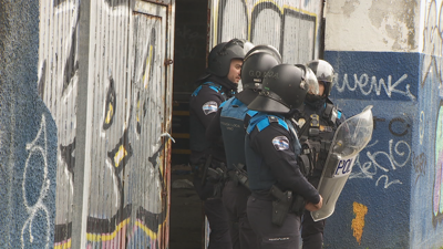 Imaxe do desaloxo da nave de Pescanova en Beiramar, Vigo