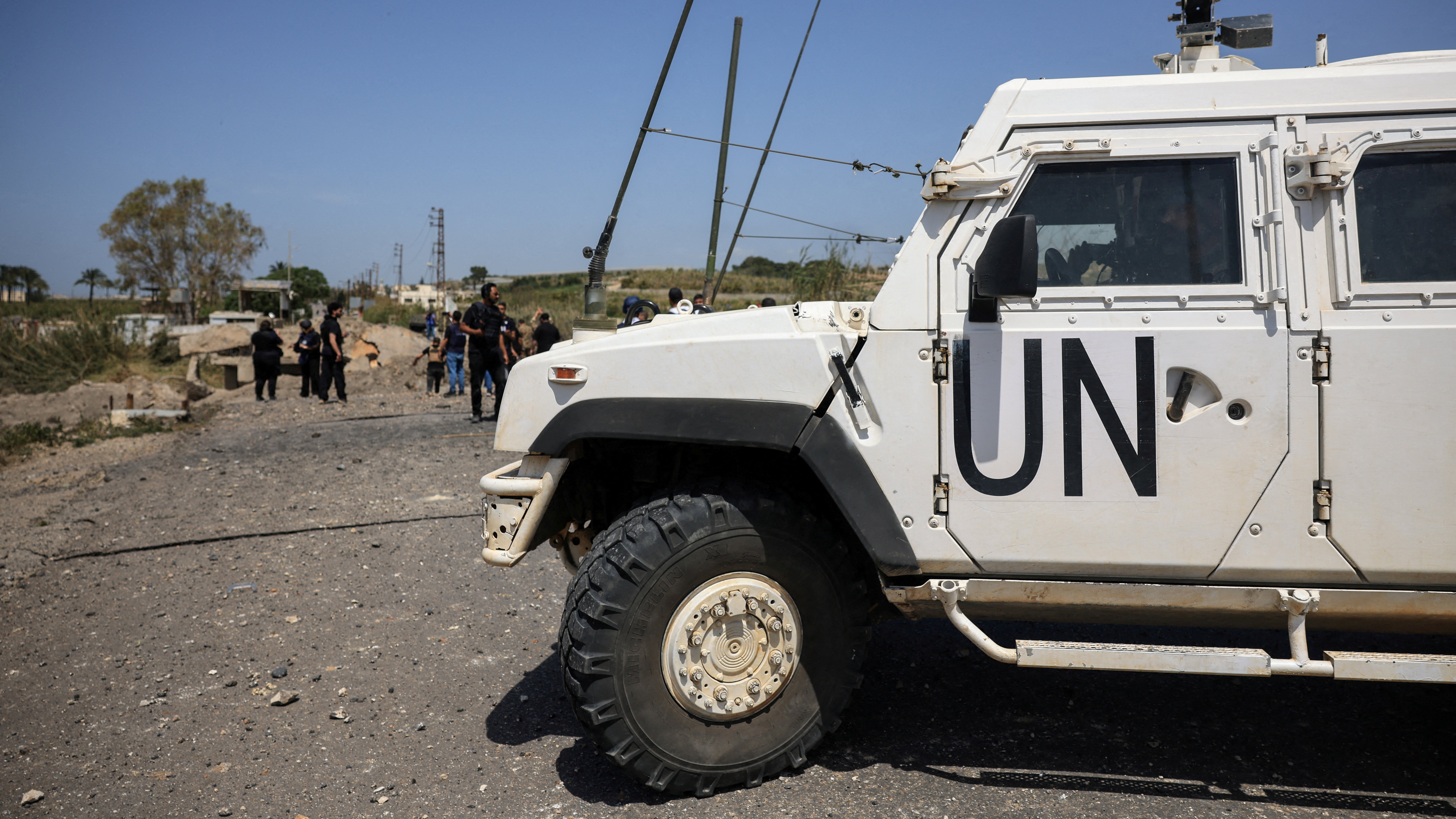 Vehículo da misión das Nacións Unidas no Líbano (Reuters/Louisa Gouliamaki)