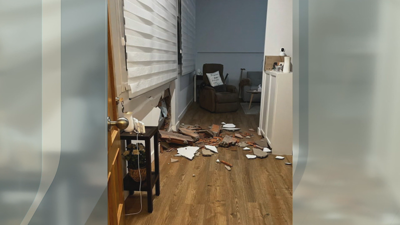 Estado no que quedou a vivenda tras o impacto. TVG