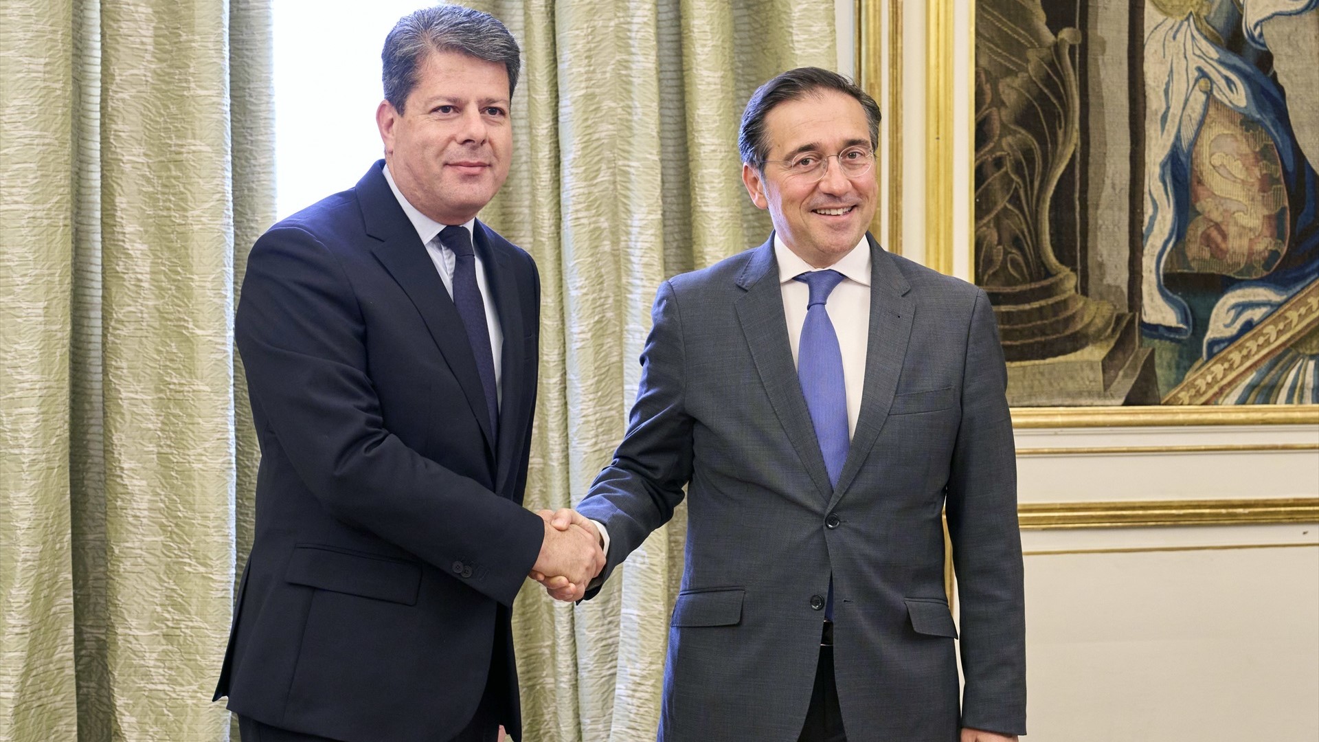 Fabián Picardo e Albares reuníronse para abordar os preparativos da aplicación do acordo. Europa Press