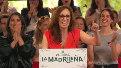 Mónica García, participa na verbena 'La Madrileña', organizada por Más Madrid . EFE/Más Madrid