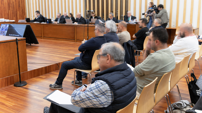 Imaxe do xuízo celebrado en abril na sección quinta da Audiencia Provincial, con sede en Vigo (Arquivo/EFE)