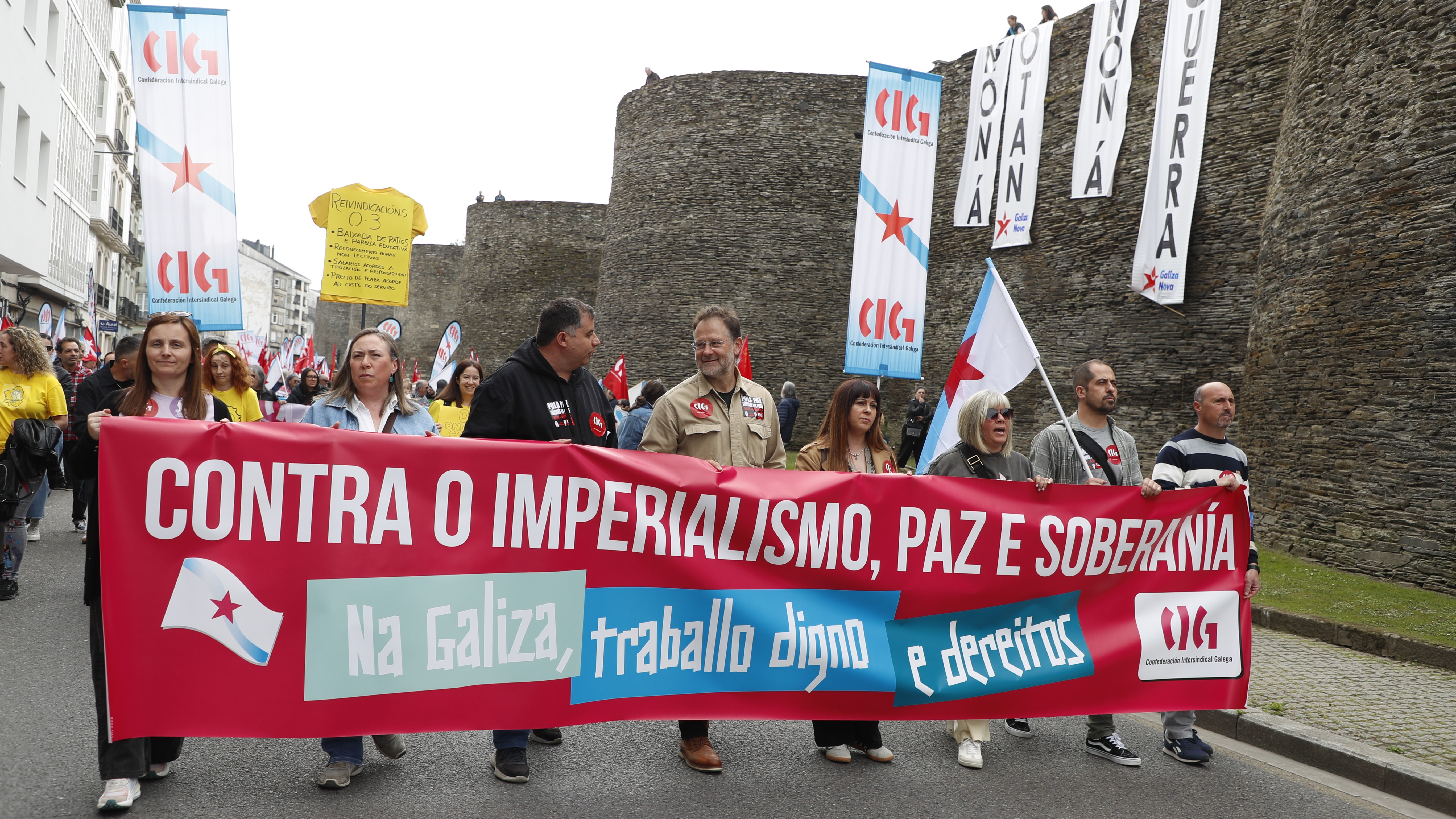 Manifestación da CIG en Lugo (EFE/Eliseo Trigo)