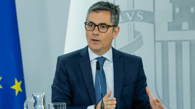 Félix Bolaños, este martes na conferencia de prensa tras a xuntanza do Consello de Ministros (EFE/JJ Guillén)