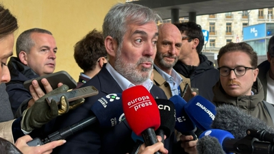 O presidente de Canarias, Fernando Clavijo, este mércores en Bruxelas (Europa Press)