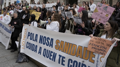 Protesta de médicos en Vigo o pasado 10 de marzo (Europa Press/Adrián Irago)