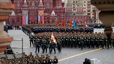Militares rusos participan no desfile do Día da Vitoria en Moscova. Alexander Zemlianichenko/Pool vía REUTERS