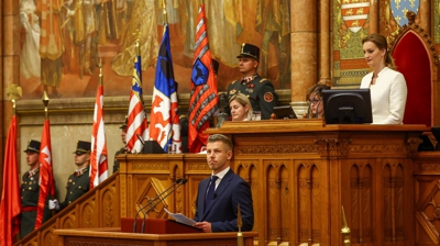Péter Magyar. (REUTERS/Bernadett Szabo)