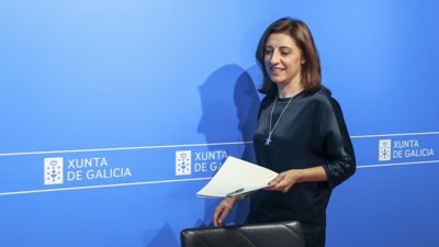 Ángeles Vázquez na comparecencia ante os medios deste martes. EFE / Xoán Rey
