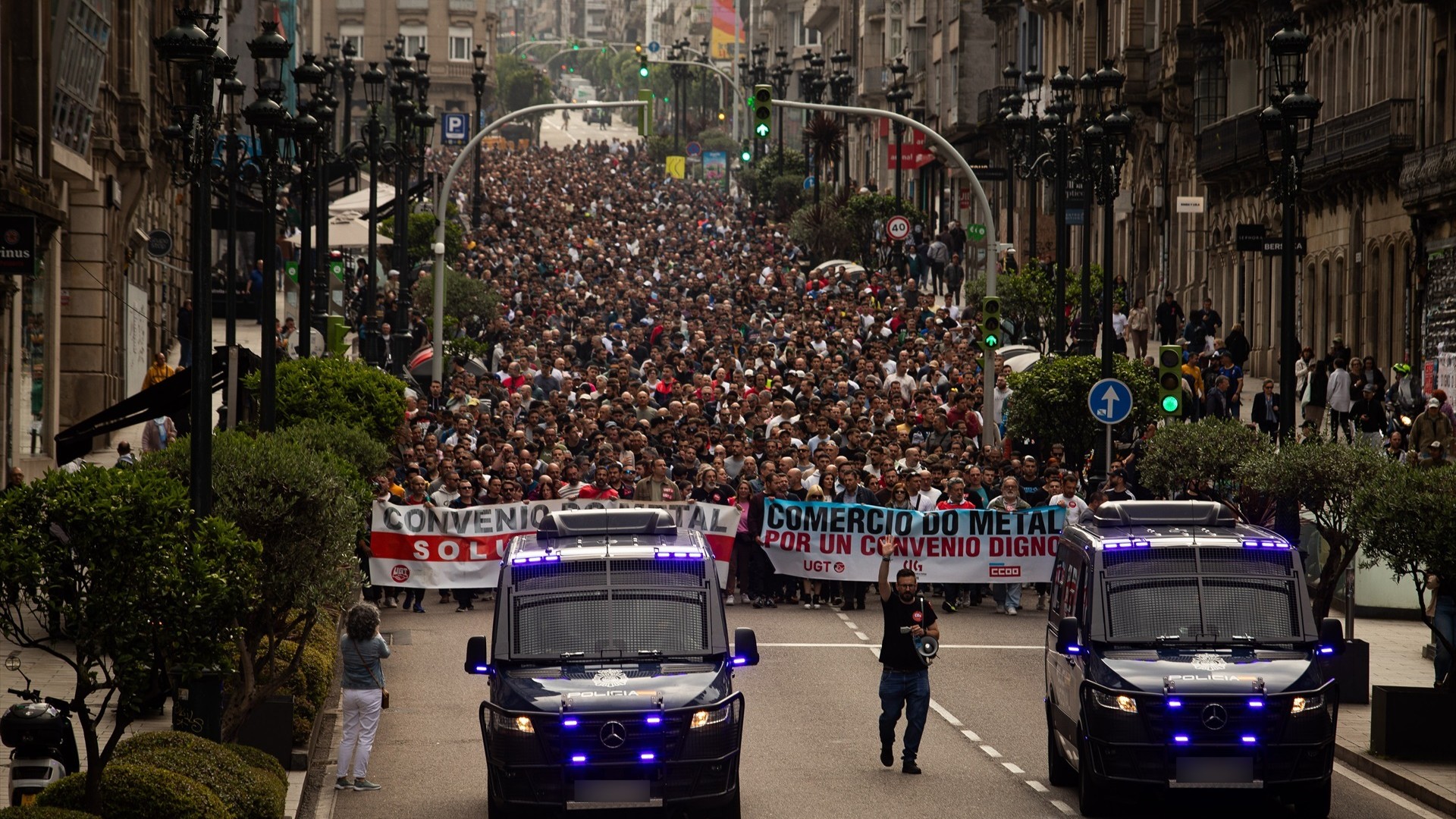 Manifestación dos traballadores do metal en Vigo. Europa Press (Arquivo)