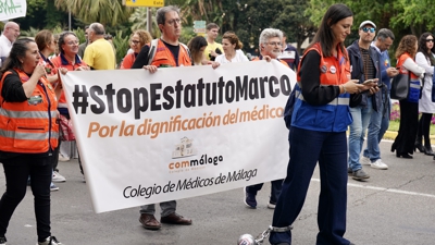 Manifestación de médicos en Málaga contra o Estatuto Marco celebrada o pasado 29 de abril de 2026 (Álex Zea/Europa Press)
