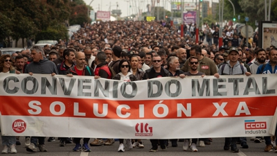Manifestación dos traballadores do metal en Vigo. Adrián Irago / Europa Press (Arquivo)