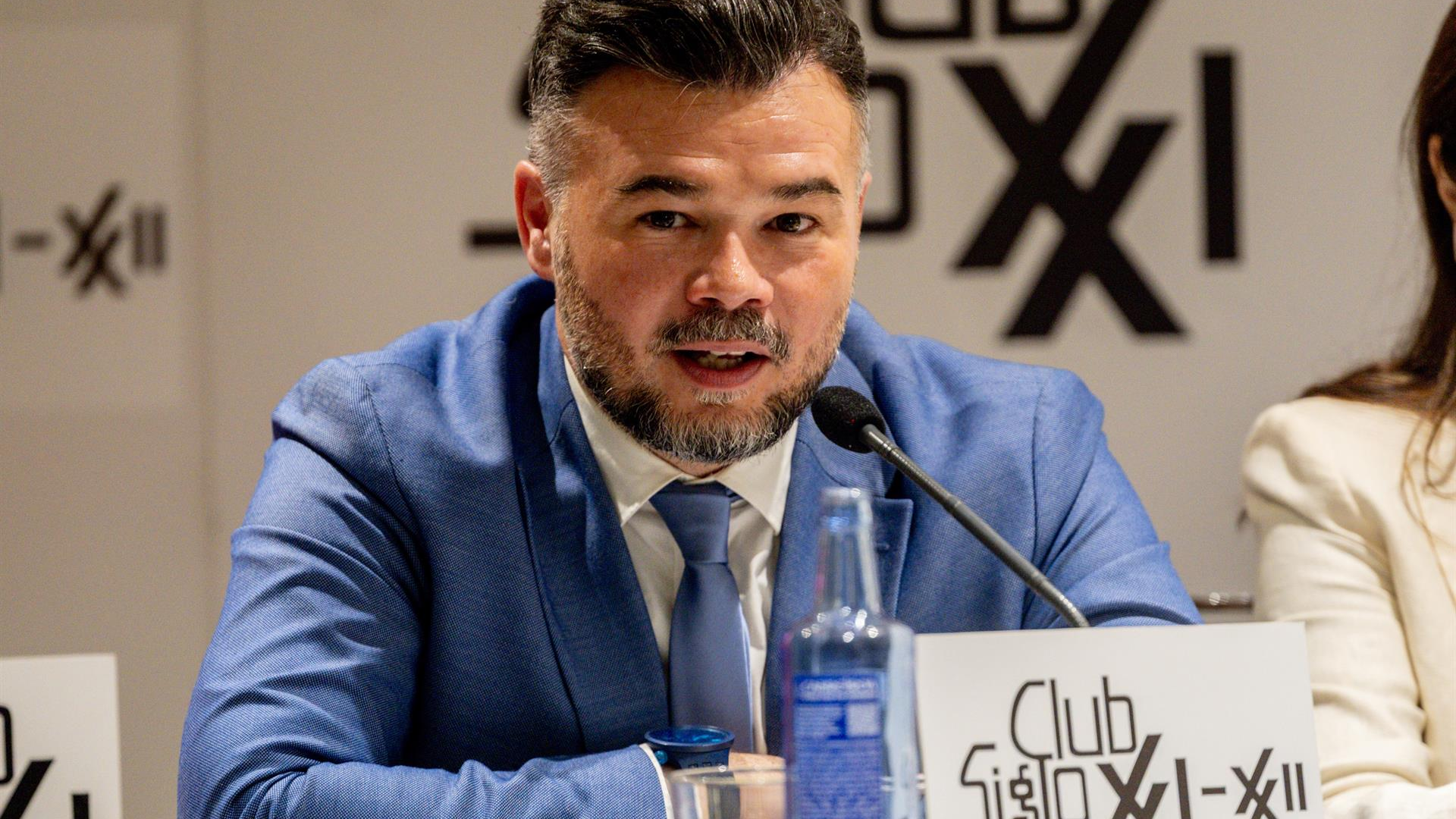Rufián, no acto en que fixo as declaracións este mércores en Madrid (Ricardo Rubio - Europa Press)