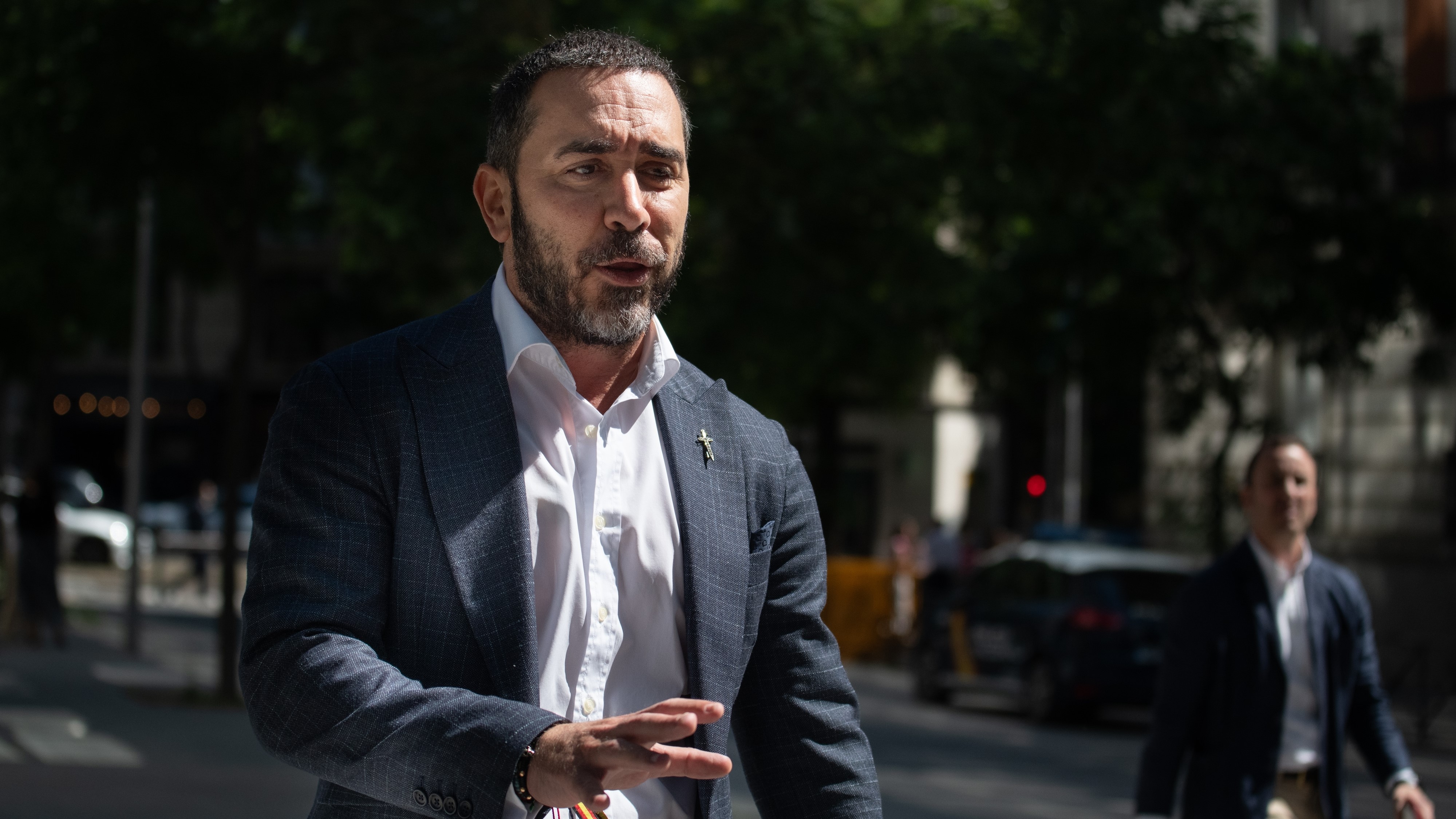 O comisionista investigado, á saída da súa declaración na Audiencia Nacional (Fernando Sánchez/Europa Press)