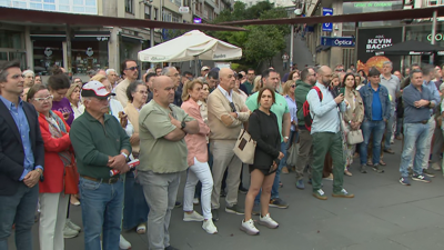 A concetración celebrouse na Praza Roxa