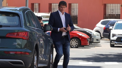 David Sánchez, a saída da Audiencia de Badaxoz, este xoves (EFE/ Jero Morales)