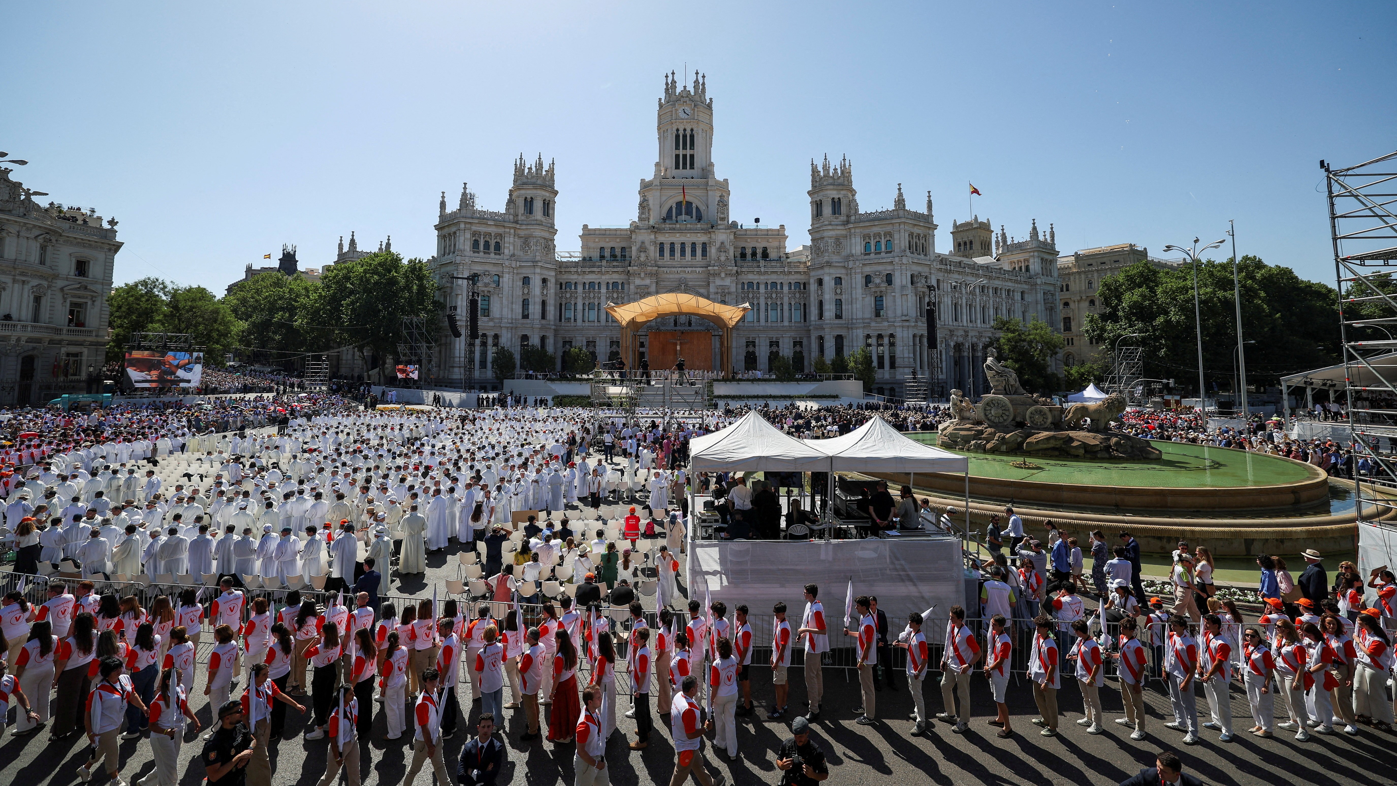 Imaxe da Cibeles durante a celebración. REUTERS/Violeta Santos Moura.