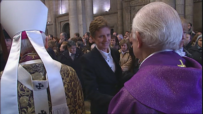 María Isabel Fraga, nunha imaxe na catedral de Santiago (TVG Arquivo)