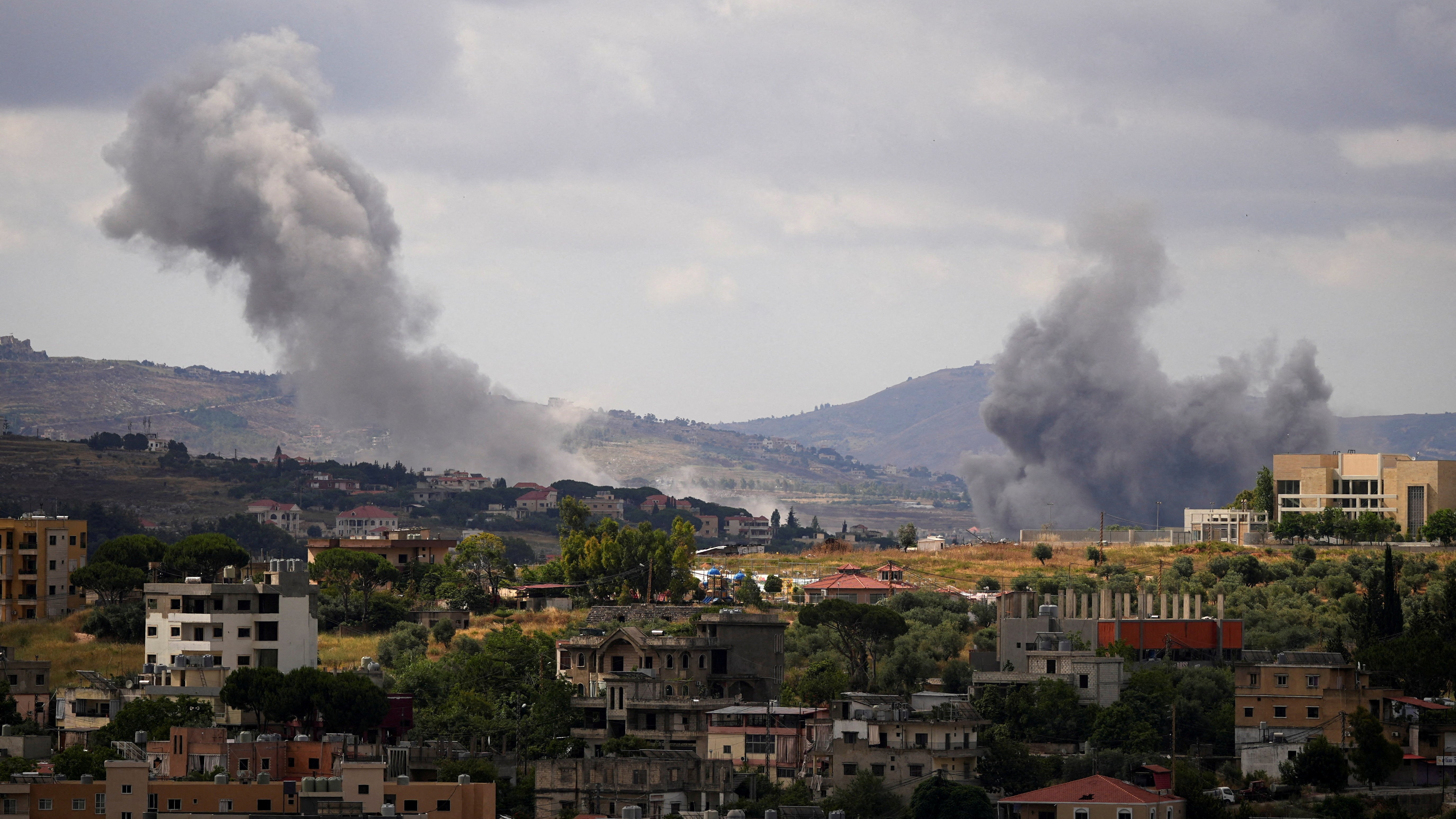 Ataque israelí no sur do Líbano. REUTERS