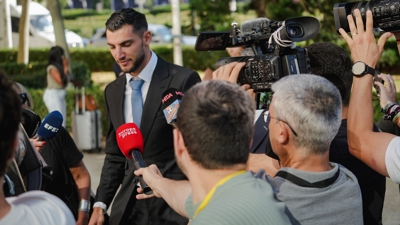 O futbolista chega á Audiencia durante o xuízo. Europa Press