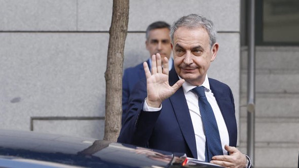José Luis Rodríguez Zapatero, á súa chegada á Audiencia Nacional, este mércores (EFE/ JJ Guillén)