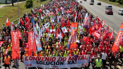 Manifestación do sector do metal o pasado 11 de xuño na Coruña (CIG vía Europa Press)
