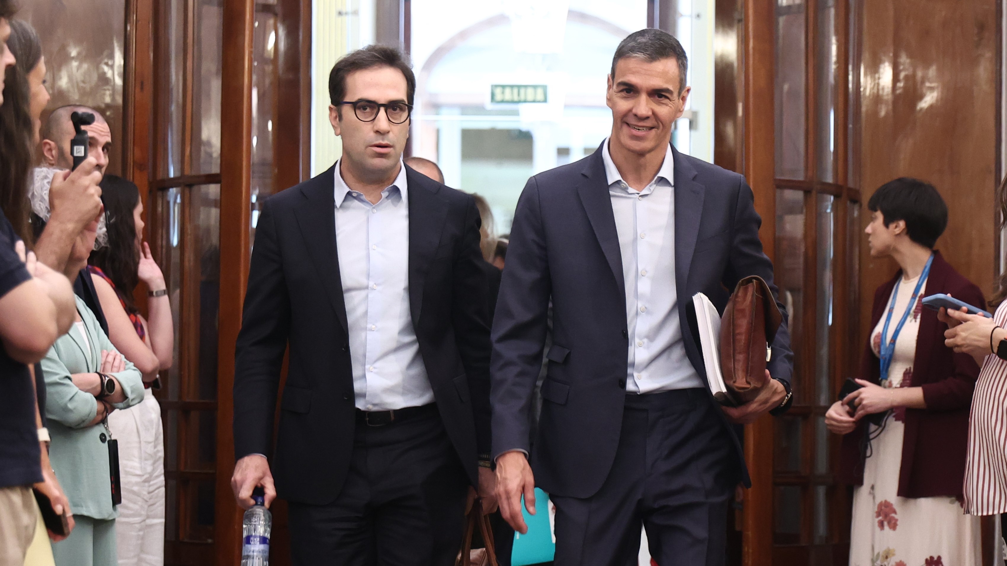 Carlos Cuerpo e Pedro Sánchez, a semana pasada no Congreso