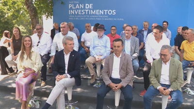 O presidente da Xunta no acto de presentación do plan de investimentos. TVG