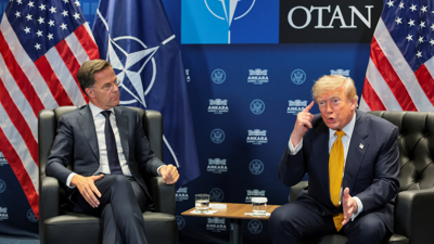 Trump e Mark Rutte, este mércores en Ankara, que acolle o cumio da OTAN (REUTERS/Jonathan Ernst)