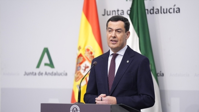Juanma Moreno na presentación do novo Goberno andaluz. Joaquín Corchero / Europa Press