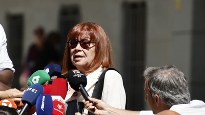 Cristina Narbona á súa saída da Audiencia Nacional (EFE/Mariscal)