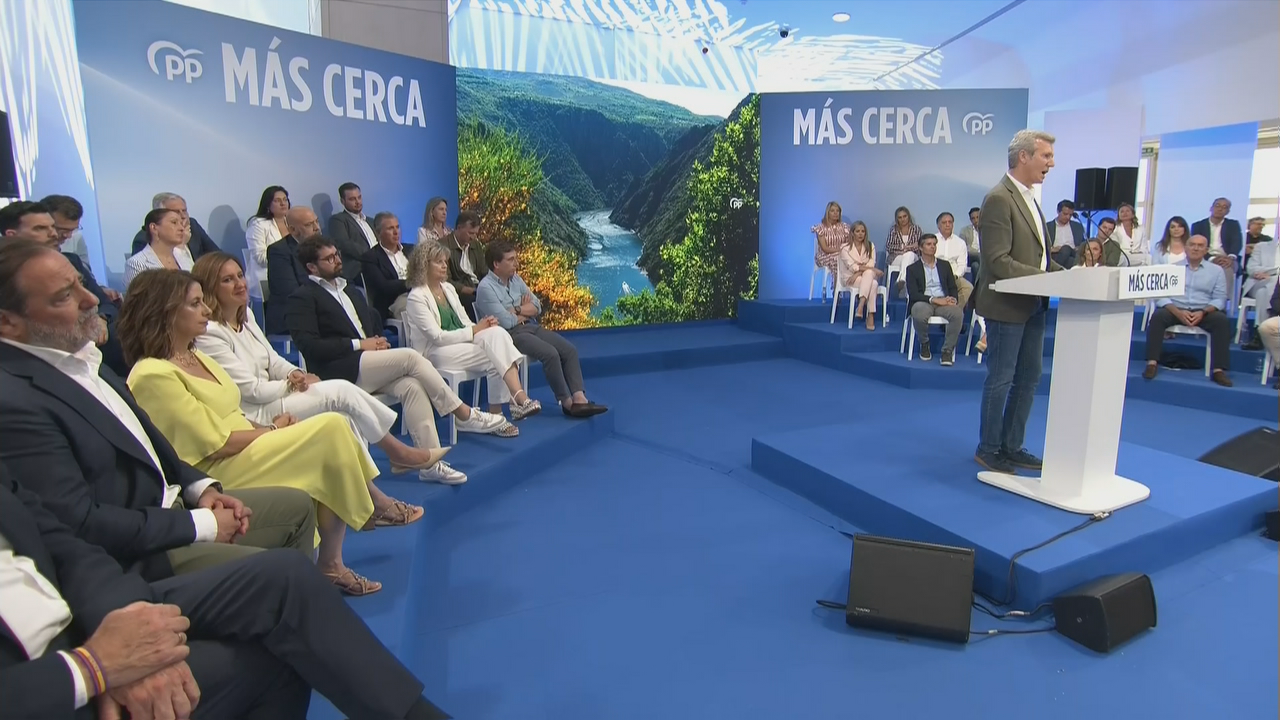 Rueda durante a súa intervención no acto do PP en Santiago