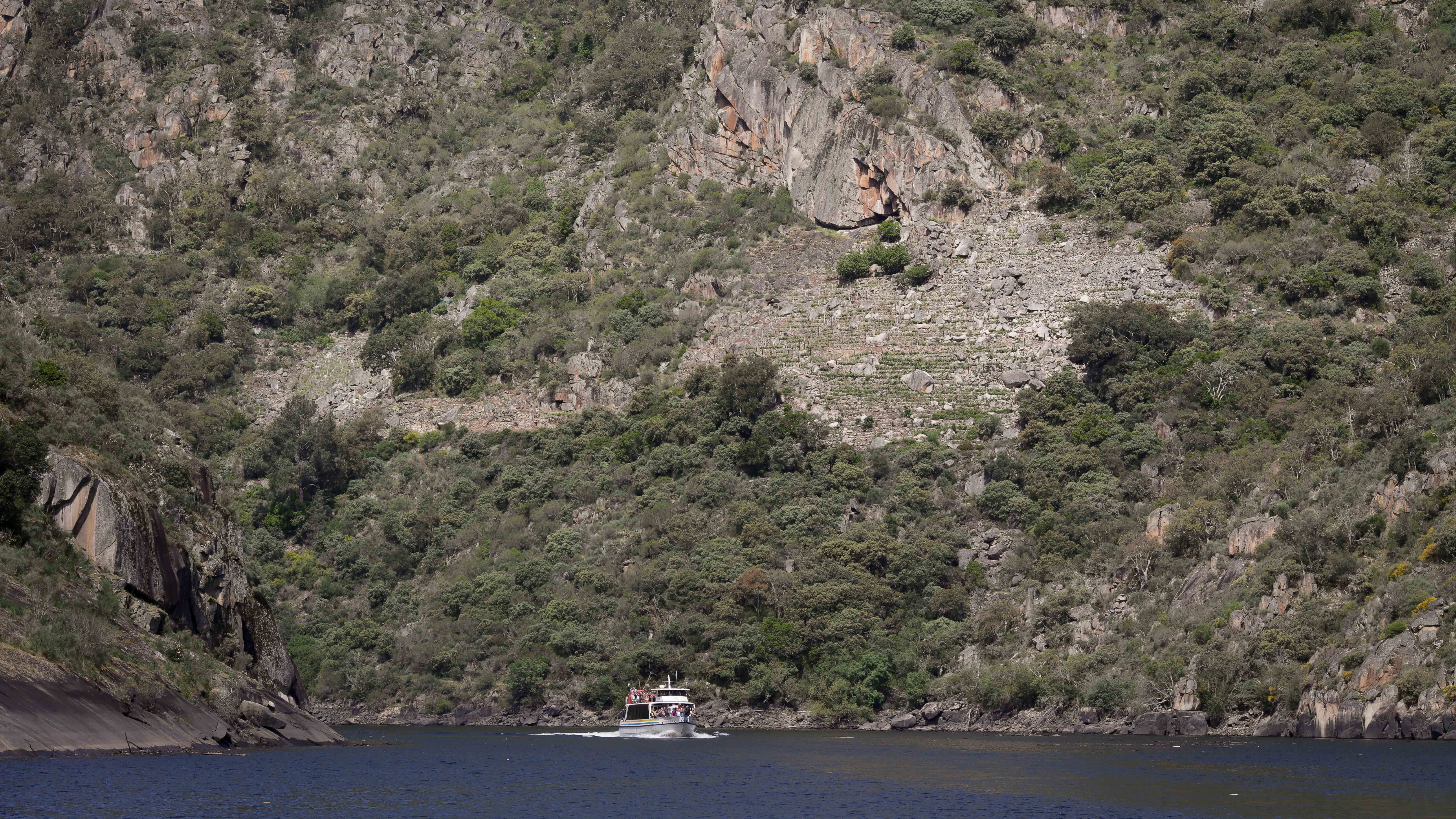 Un catamarán polos canóns do río Sil. EUROPA PRESS/Carlos Castro