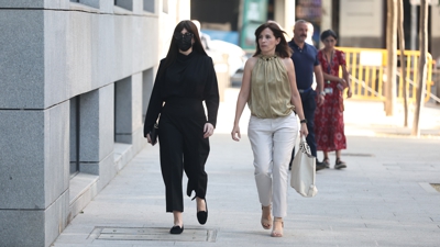 A exparella de José Luis Ábalos, Jessica Rodríguez, á súa chegada á Audiencia Nacional para declarar como investigada (Eduardo Parra/Europa Press)