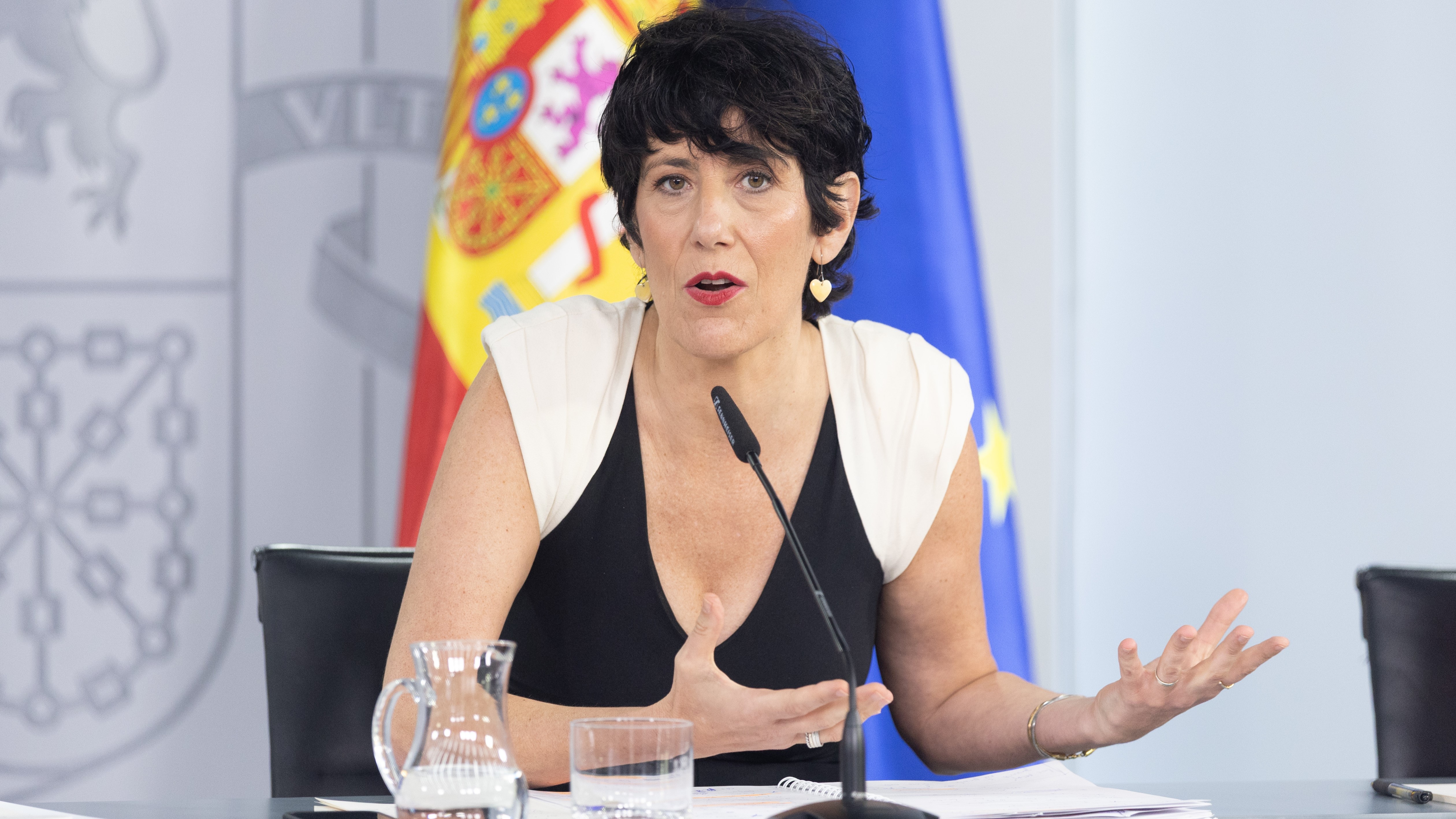 A ministra Elma Saiz, este martes, na conferencia de prensa posterior ao Consello de Ministros (Europa Press)