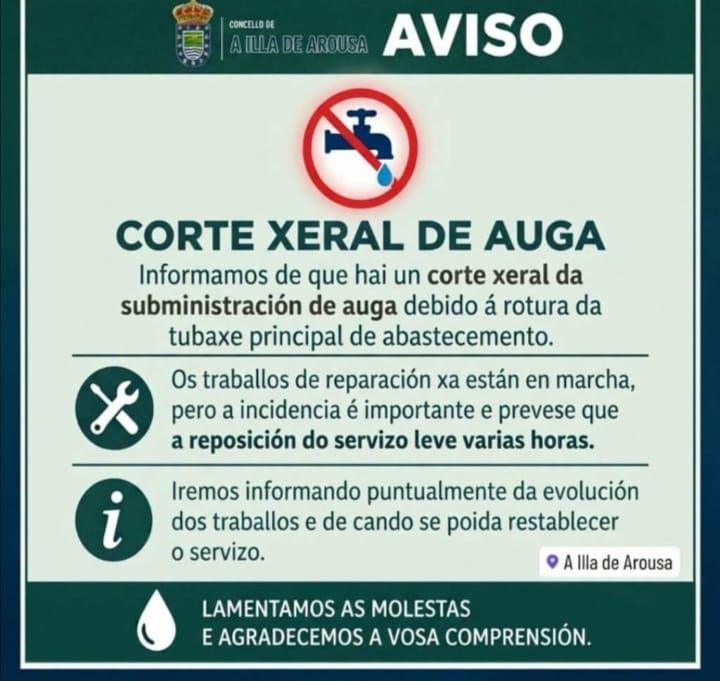 Cartel co aviso do concello