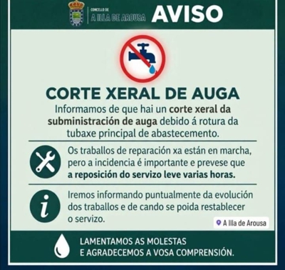 Cartel co aviso do concello